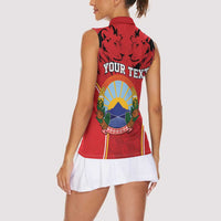 Personalized Macedonia Lion Women Sleeveless Polo Shirt National Emblem - Wonder Print Shop