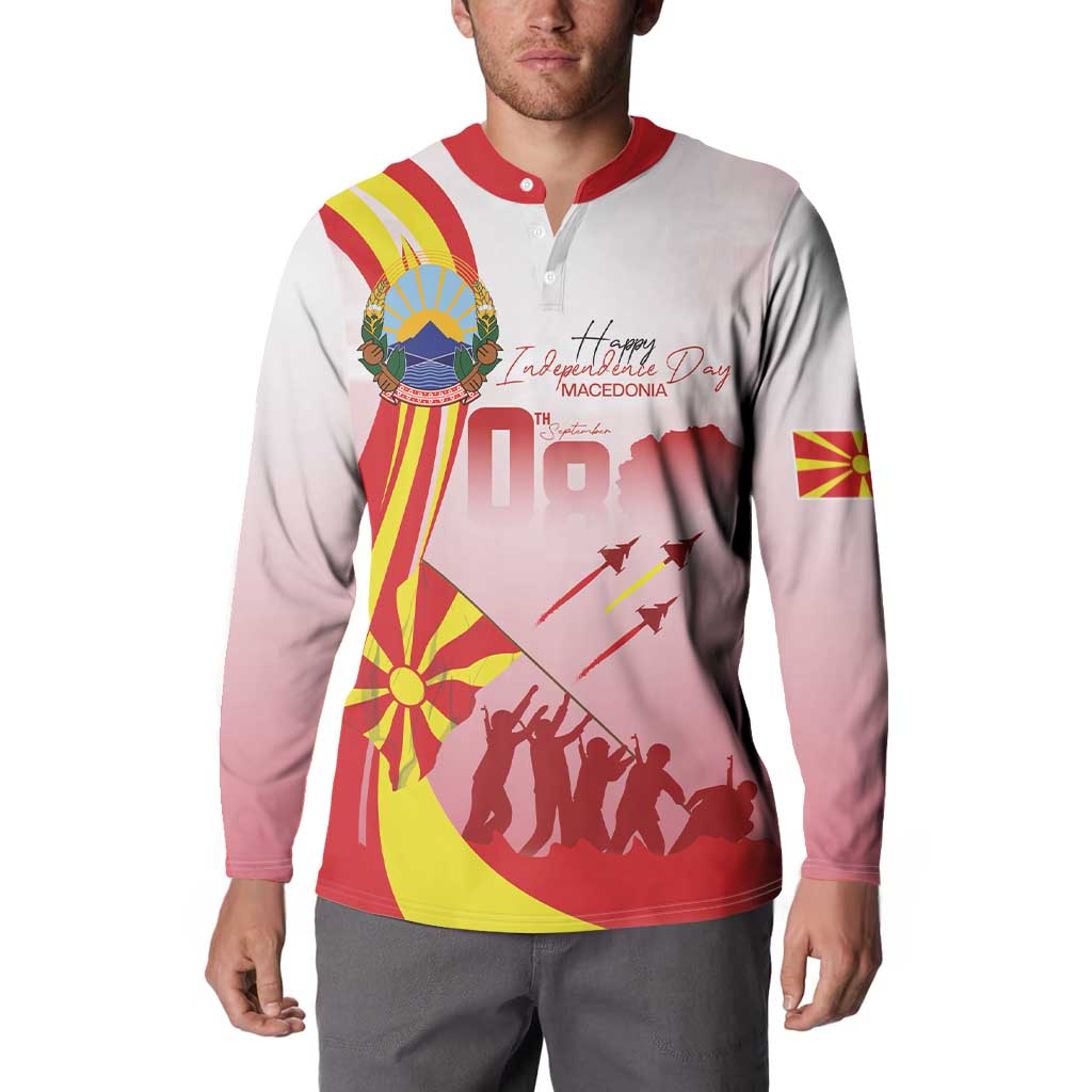 Macedonia Independence Day Button Sweatshirt Den na nezavisnosta - Wonder Print Shop
