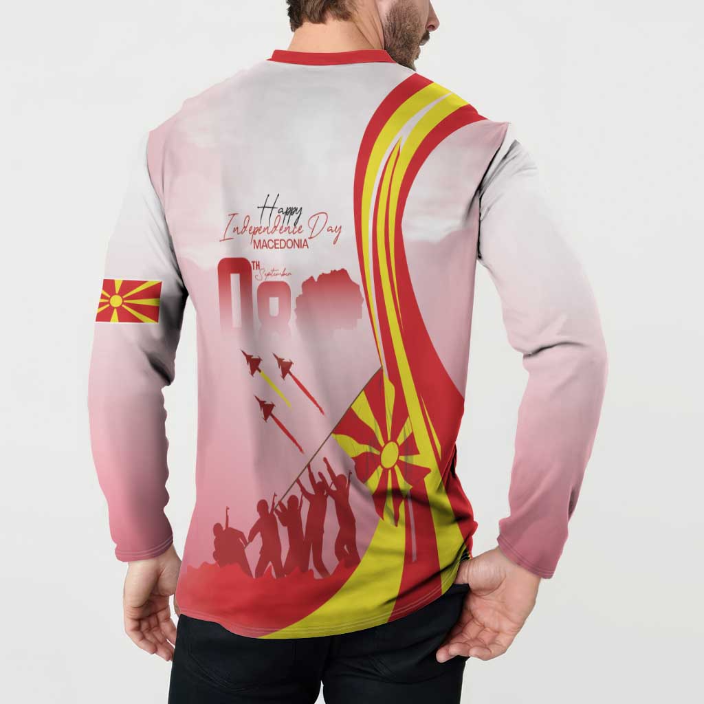 Macedonia Independence Day Button Sweatshirt Den na nezavisnosta - Wonder Print Shop