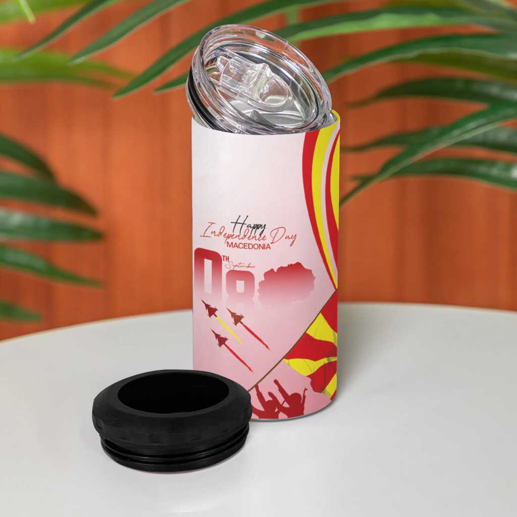 Macedonia Independence Day 4 in 1 Can Cooler Tumbler Den na nezavisnosta - Wonder Print Shop