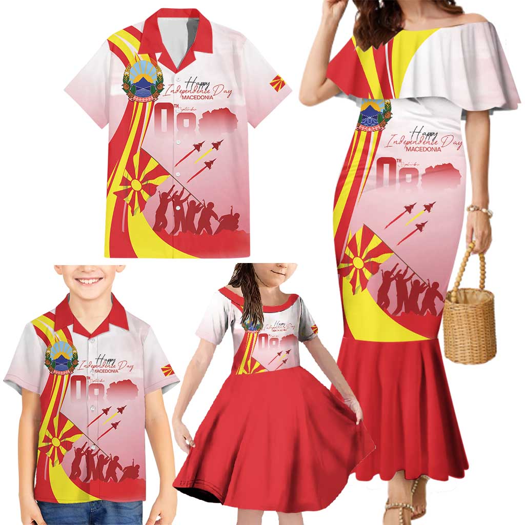 Macedonia Independence Day Family Matching Mermaid Dress and Hawaiian Shirt Den na nezavisnosta - Wonder Print Shop
