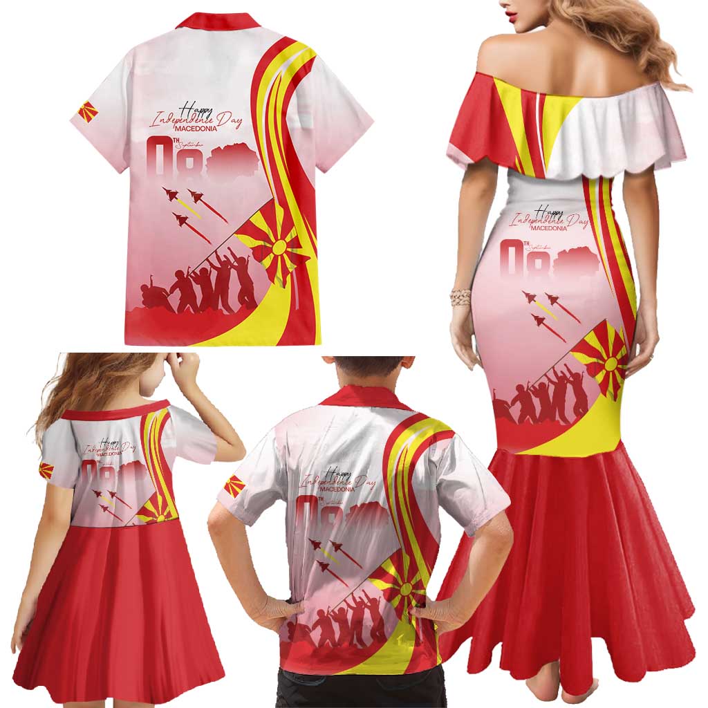 Macedonia Independence Day Family Matching Mermaid Dress and Hawaiian Shirt Den na nezavisnosta - Wonder Print Shop