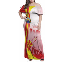 Macedonia Independence Day Family Matching Off Shoulder Maxi Dress and Hawaiian Shirt Den na nezavisnosta - Wonder Print Shop