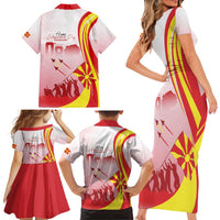 Macedonia Independence Day Family Matching Short Sleeve Bodycon Dress and Hawaiian Shirt Den na nezavisnosta - Wonder Print Shop