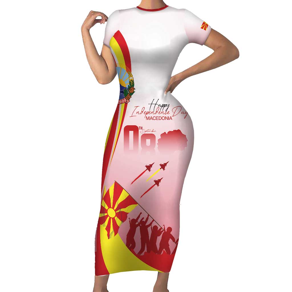 Macedonia Independence Day Family Matching Short Sleeve Bodycon Dress and Hawaiian Shirt Den na nezavisnosta - Wonder Print Shop