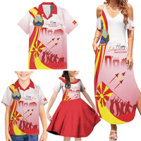 Macedonia Independence Day Family Matching Summer Maxi Dress and Hawaiian Shirt Den na nezavisnosta - Wonder Print Shop