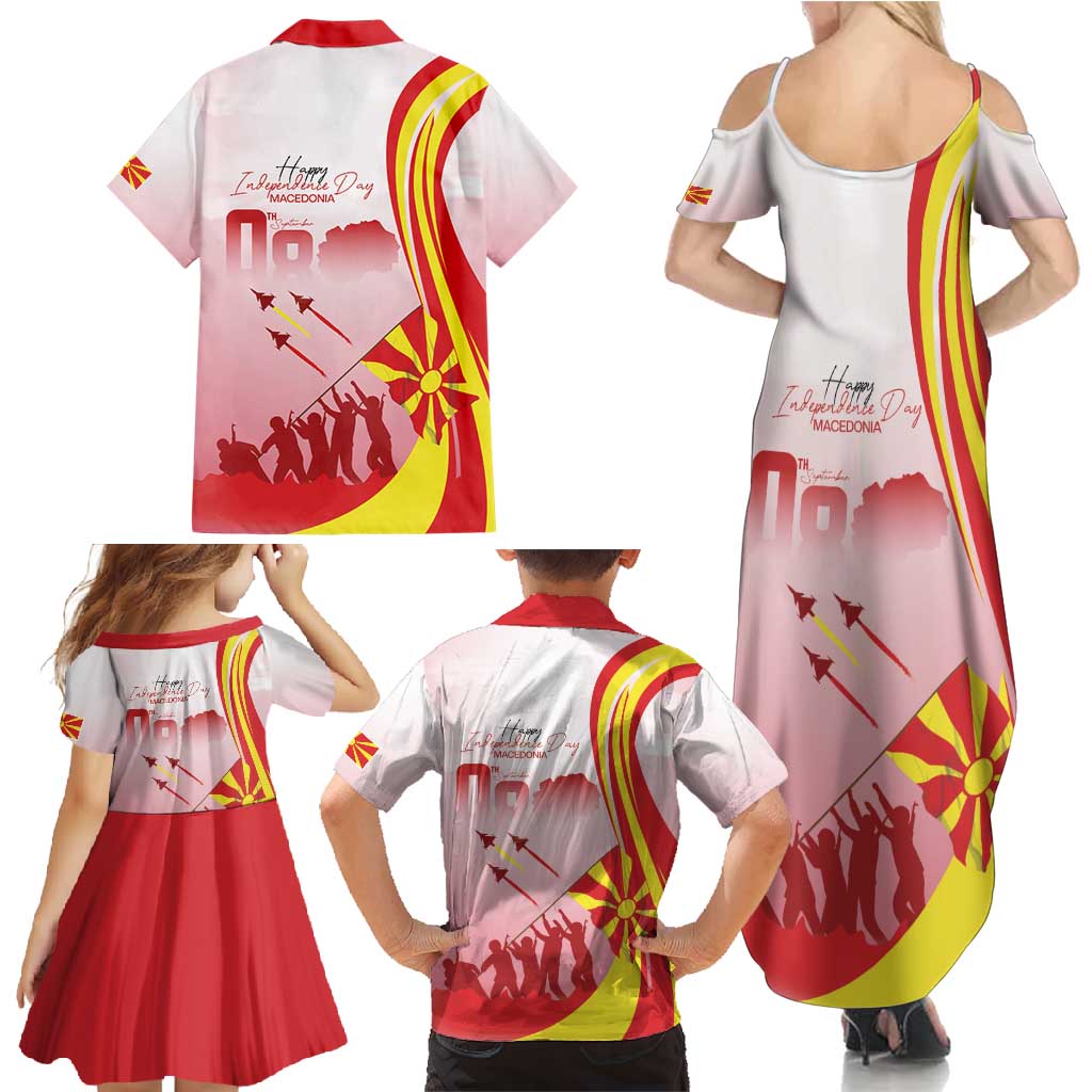 Macedonia Independence Day Family Matching Summer Maxi Dress and Hawaiian Shirt Den na nezavisnosta - Wonder Print Shop
