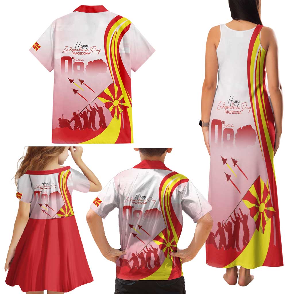 Macedonia Independence Day Family Matching Tank Maxi Dress and Hawaiian Shirt Den na nezavisnosta - Wonder Print Shop