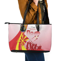 Macedonia Independence Day Leather Tote Bag Den na nezavisnosta - Wonder Print Shop