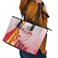 Macedonia Independence Day Leather Tote Bag Den na nezavisnosta - Wonder Print Shop