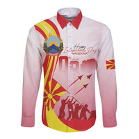Macedonia Independence Day Long Sleeve Button Shirt Den na nezavisnosta - Wonder Print Shop