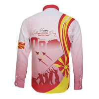 Macedonia Independence Day Long Sleeve Button Shirt Den na nezavisnosta - Wonder Print Shop