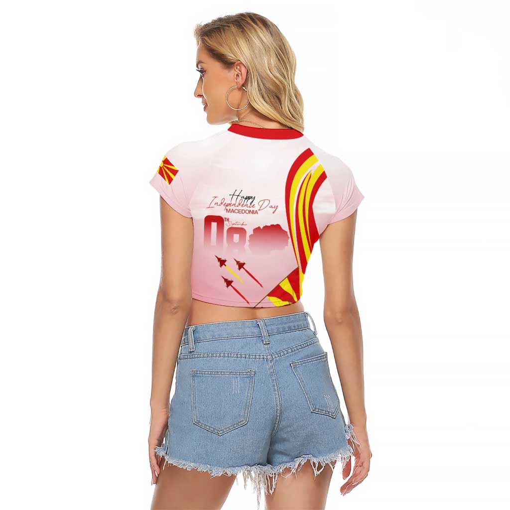 Macedonia Independence Day Raglan Cropped T Shirt Den na nezavisnosta - Wonder Print Shop