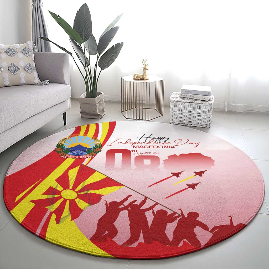 Macedonia Independence Day Round Carpet Den na nezavisnosta - Wonder Print Shop