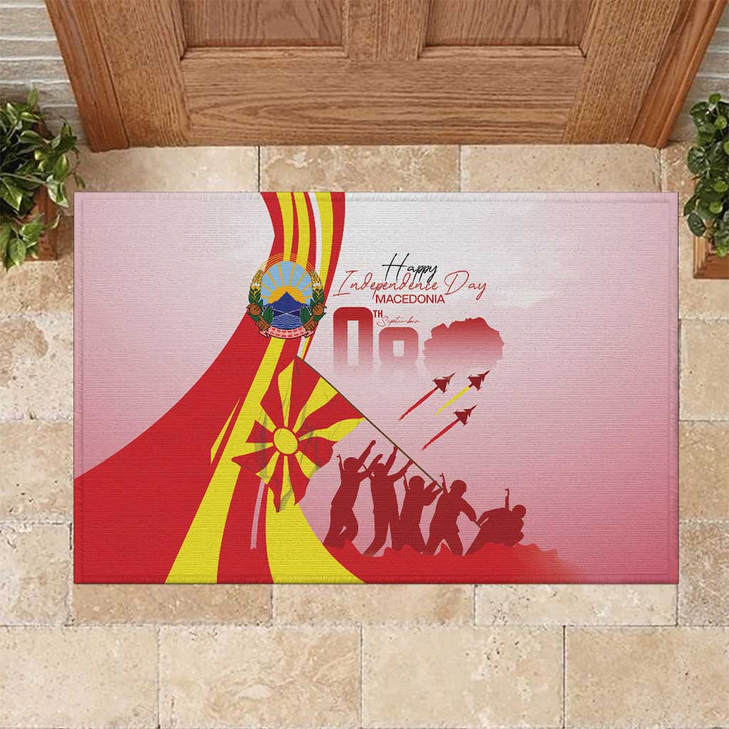 Macedonia Independence Day Rubber Doormat Den na nezavisnosta - Wonder Print Shop