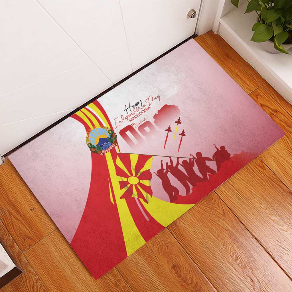 Macedonia Independence Day Rubber Doormat Den na nezavisnosta - Wonder Print Shop