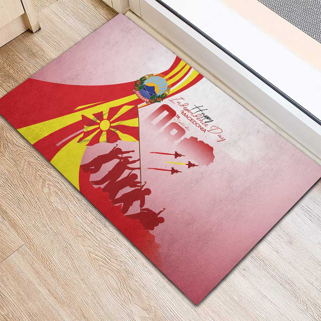 Macedonia Independence Day Rubber Doormat Den na nezavisnosta - Wonder Print Shop