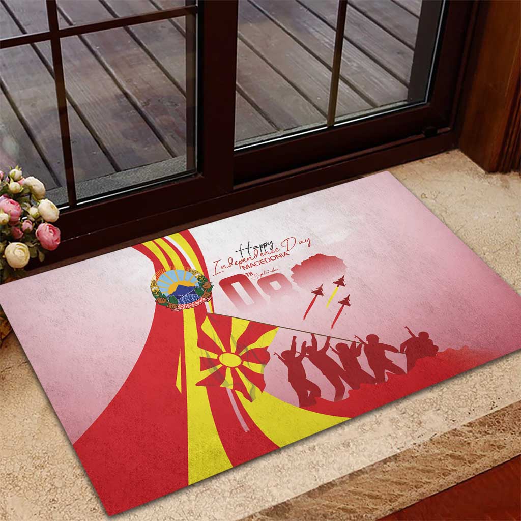 Macedonia Independence Day Rubber Doormat Den na nezavisnosta - Wonder Print Shop