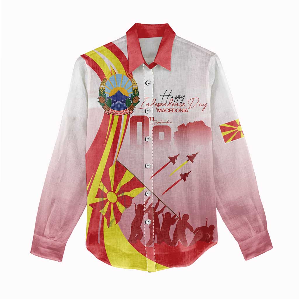 Macedonia Independence Day Women Casual Shirt Den na nezavisnosta - Wonder Print Shop