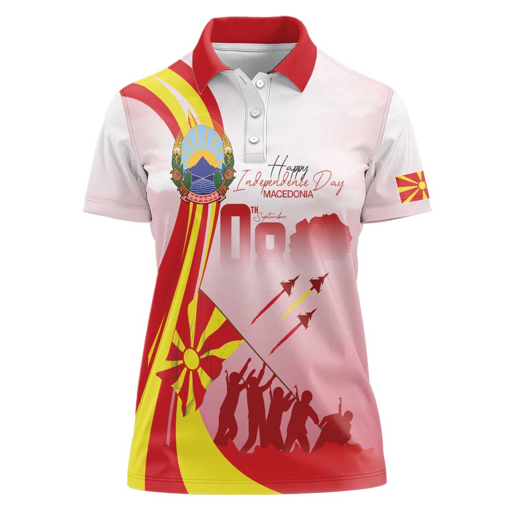Macedonia Independence Day Women Polo Shirt Den na nezavisnosta - Wonder Print Shop