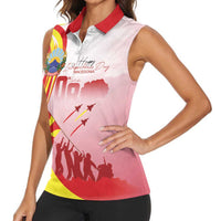 Macedonia Independence Day Women Sleeveless Polo Shirt Den na nezavisnosta - Wonder Print Shop