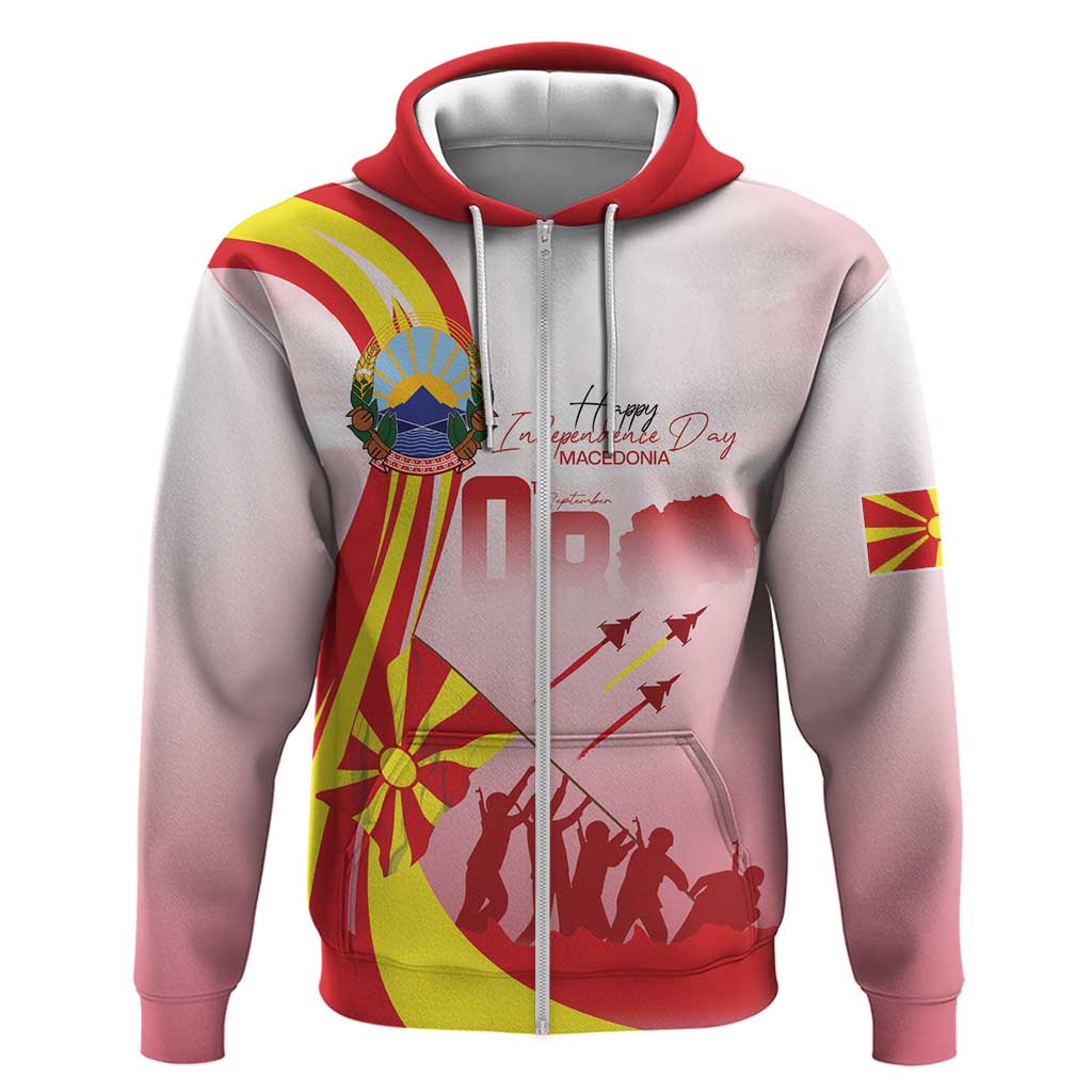 Macedonia Independence Day Zip Hoodie Den na nezavisnosta - Wonder Print Shop