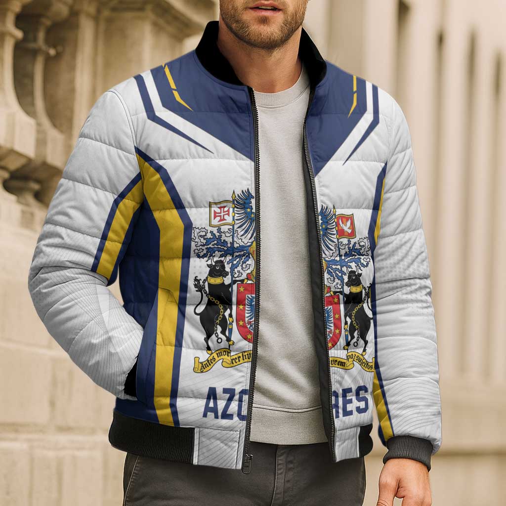 Personalized Azores Portugal Bomber Puffer Jacket Sporty Style - Wonder Print Shop