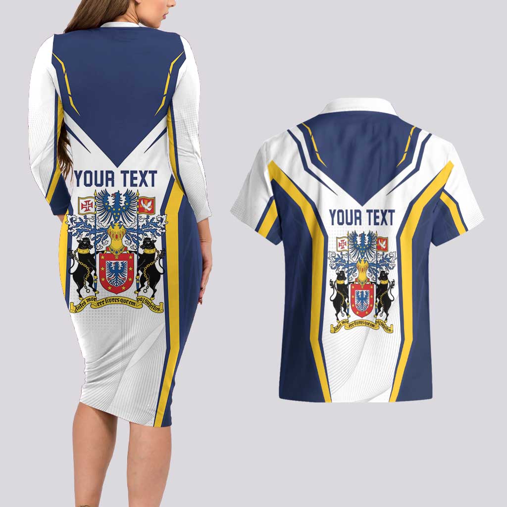 Personalized Azores Portugal Couples Matching Long Sleeve Bodycon Dress and Hawaiian Shirt Sporty Style - Wonder Print Shop