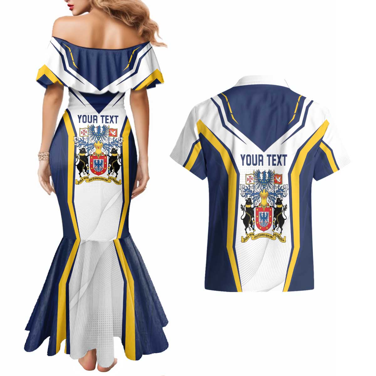 Personalized Azores Portugal Couples Matching Mermaid Dress and Hawaiian Shirt Sporty Style - Wonder Print Shop