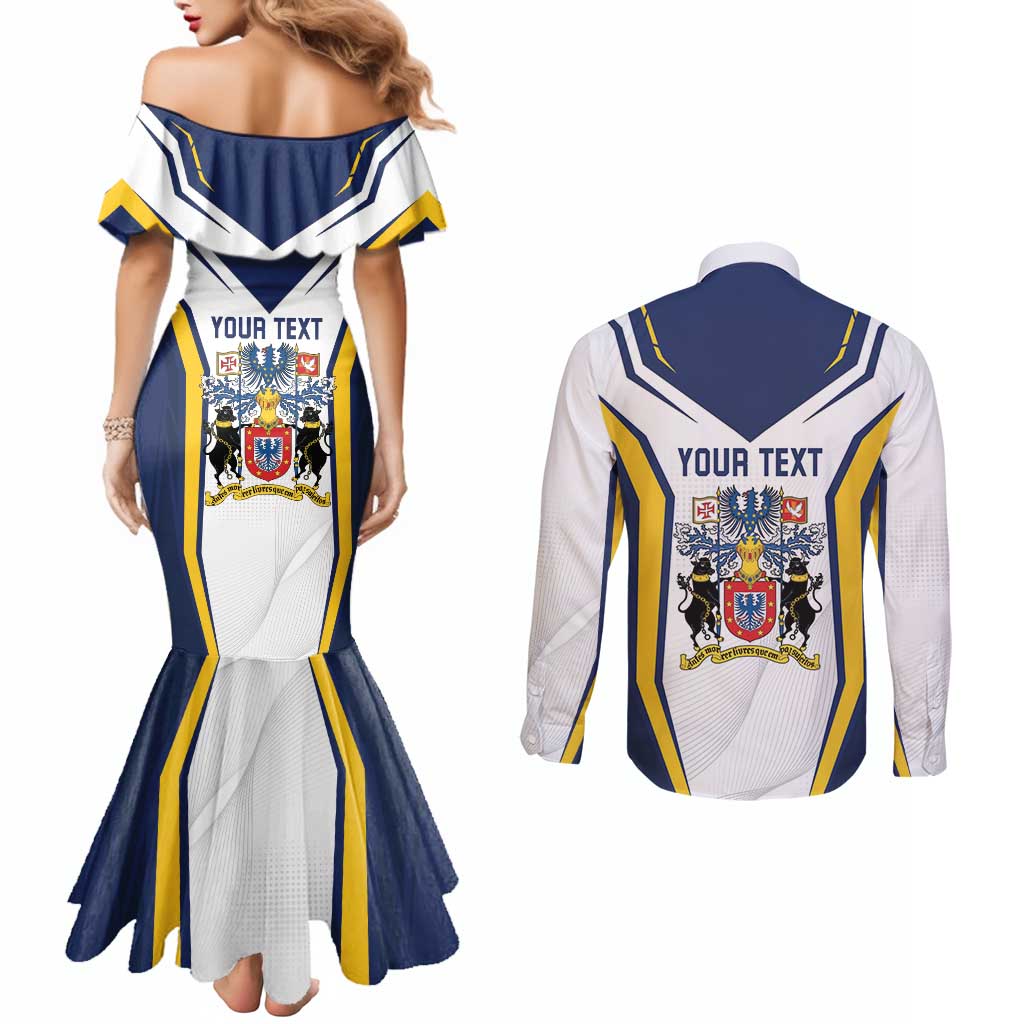 Personalized Azores Portugal Couples Matching Mermaid Dress and Long Sleeve Button Shirt Sporty Style - Wonder Print Shop