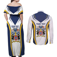 Personalized Azores Portugal Couples Matching Off Shoulder Maxi Dress and Long Sleeve Button Shirt Sporty Style - Wonder Print Shop