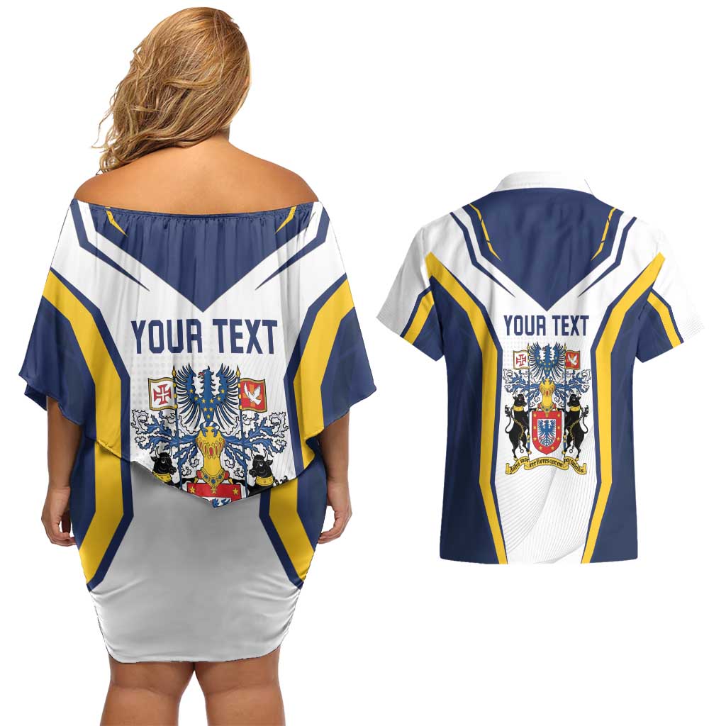 Personalized Azores Portugal Couples Matching Off Shoulder Short Dress and Hawaiian Shirt Sporty Style - Wonder Print Shop