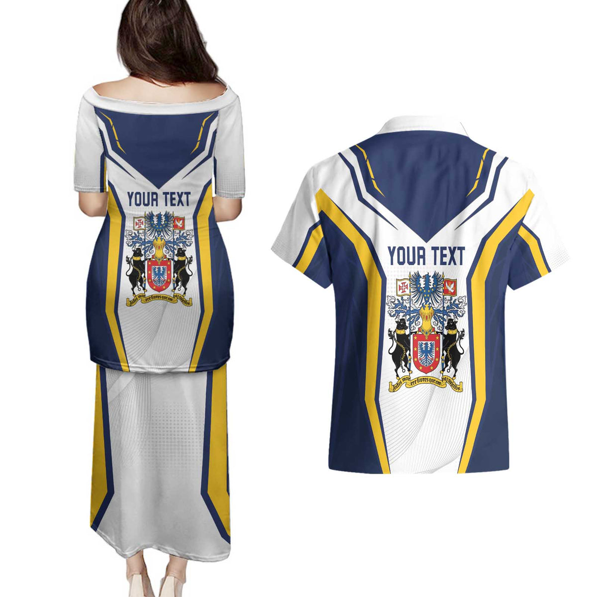 Personalized Azores Portugal Couples Matching Puletasi and Hawaiian Shirt Sporty Style - Wonder Print Shop