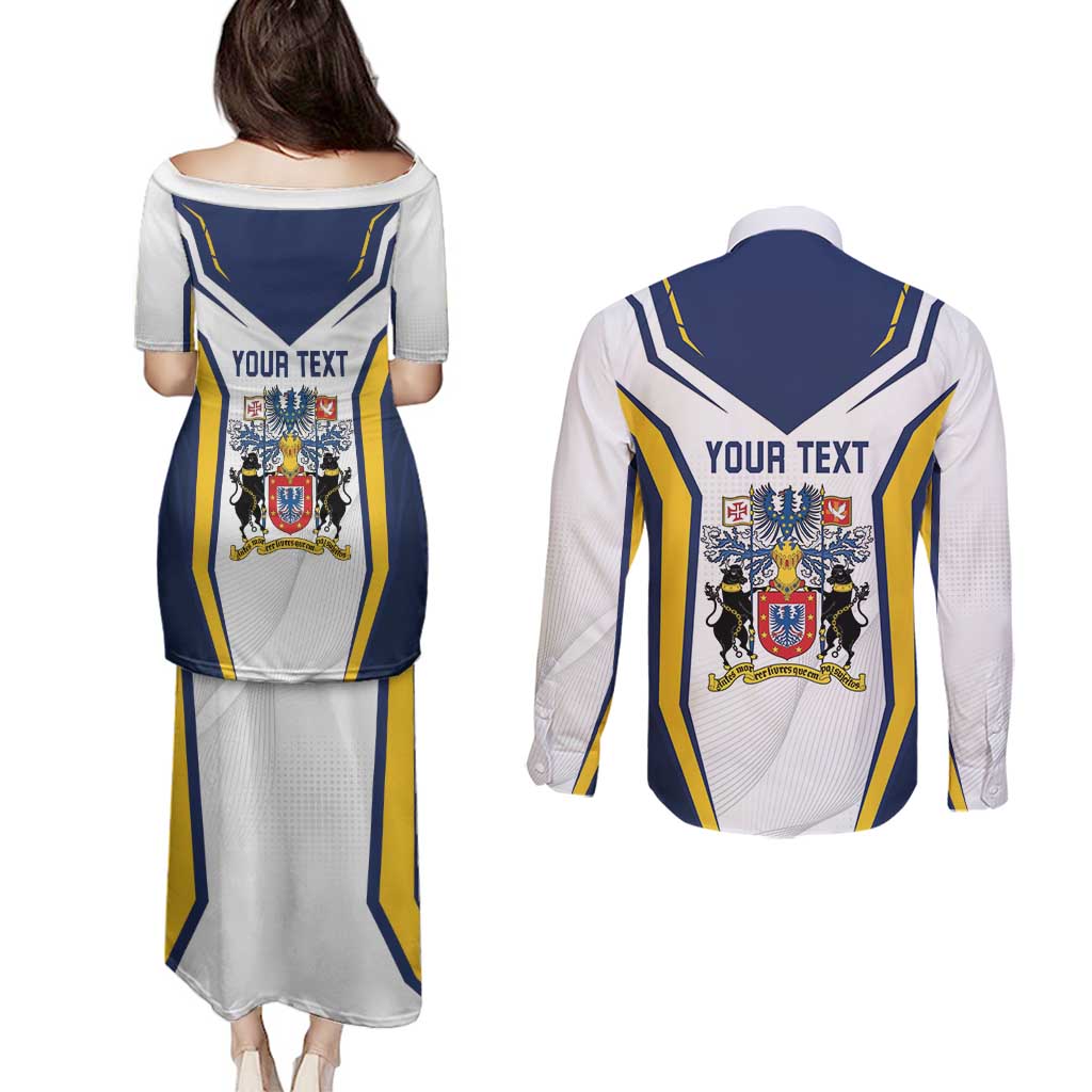 Personalized Azores Portugal Couples Matching Puletasi and Long Sleeve Button Shirt Sporty Style - Wonder Print Shop