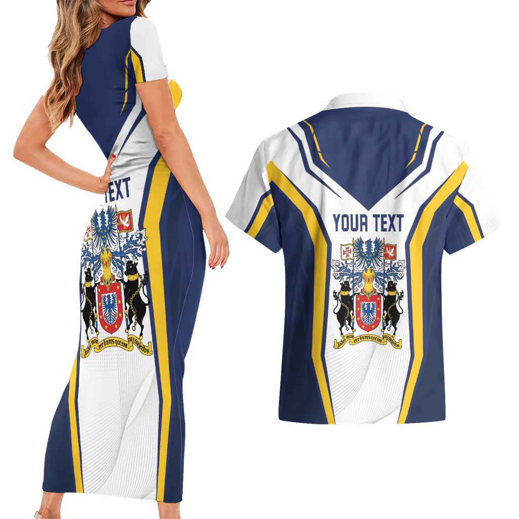 Personalized Azores Portugal Couples Matching Short Sleeve Bodycon Dress and Hawaiian Shirt Sporty Style - Wonder Print Shop