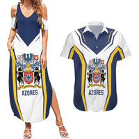 Personalized Azores Portugal Couples Matching Summer Maxi Dress and Hawaiian Shirt Sporty Style - Wonder Print Shop