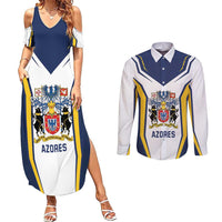 Personalized Azores Portugal Couples Matching Summer Maxi Dress and Long Sleeve Button Shirt Sporty Style - Wonder Print Shop