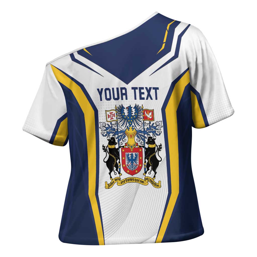 Personalized Azores Portugal Cross Shoulder Shirt Sporty Style - Wonder Print Shop