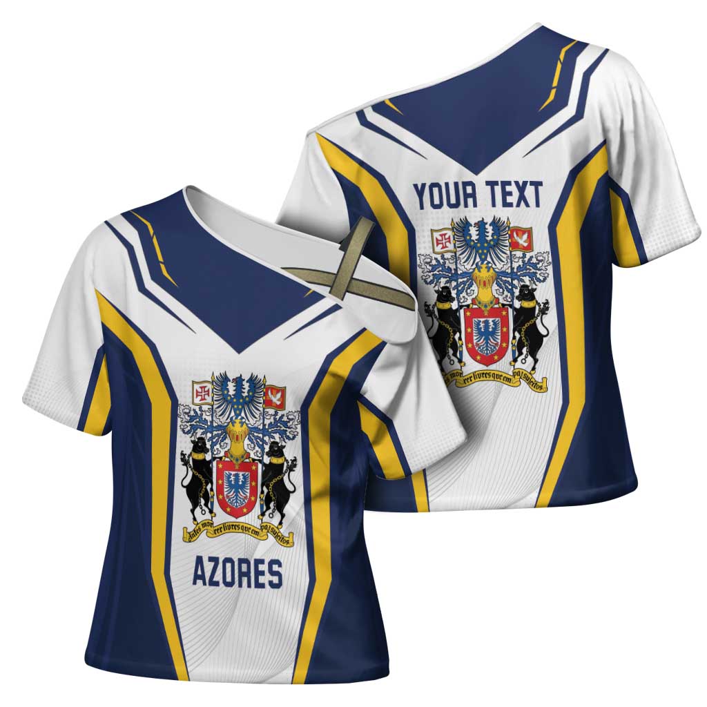 Personalized Azores Portugal Cross Shoulder Shirt Sporty Style - Wonder Print Shop