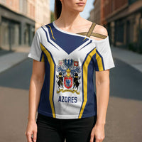 Personalized Azores Portugal Cross Shoulder Shirt Sporty Style - Wonder Print Shop
