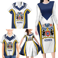 Personalized Azores Portugal Family Matching Long Sleeve Bodycon Dress and Hawaiian Shirt Sporty Style - Wonder Print Shop