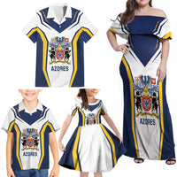 Personalized Azores Portugal Family Matching Off Shoulder Maxi Dress and Hawaiian Shirt Sporty Style - Wonder Print Shop