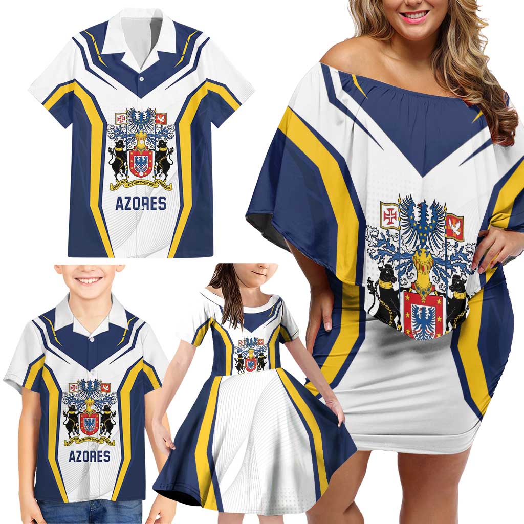 Personalized Azores Portugal Family Matching Off Shoulder Short Dress and Hawaiian Shirt Sporty Style - Wonder Print Shop