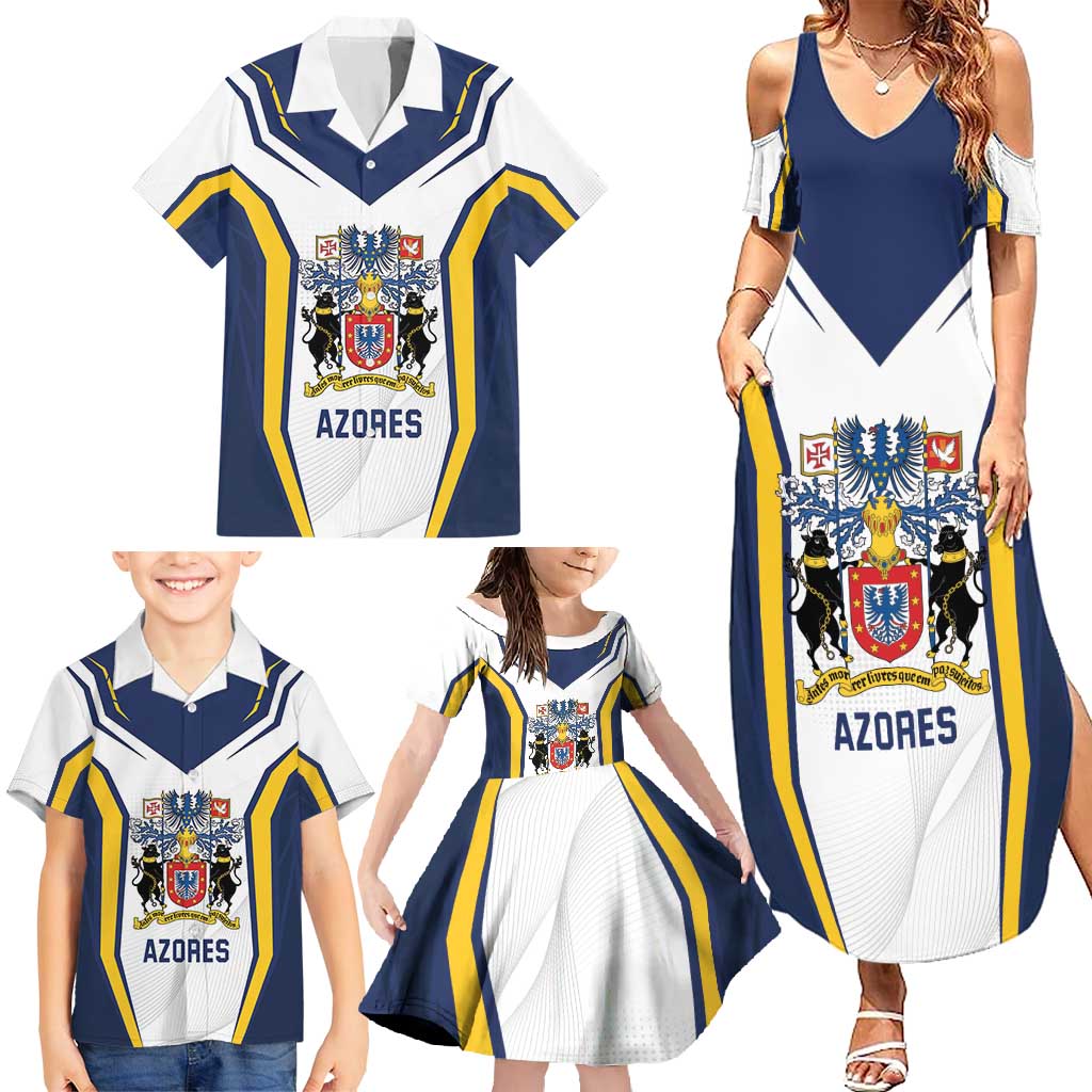 Personalized Azores Portugal Family Matching Summer Maxi Dress and Hawaiian Shirt Sporty Style - Wonder Print Shop
