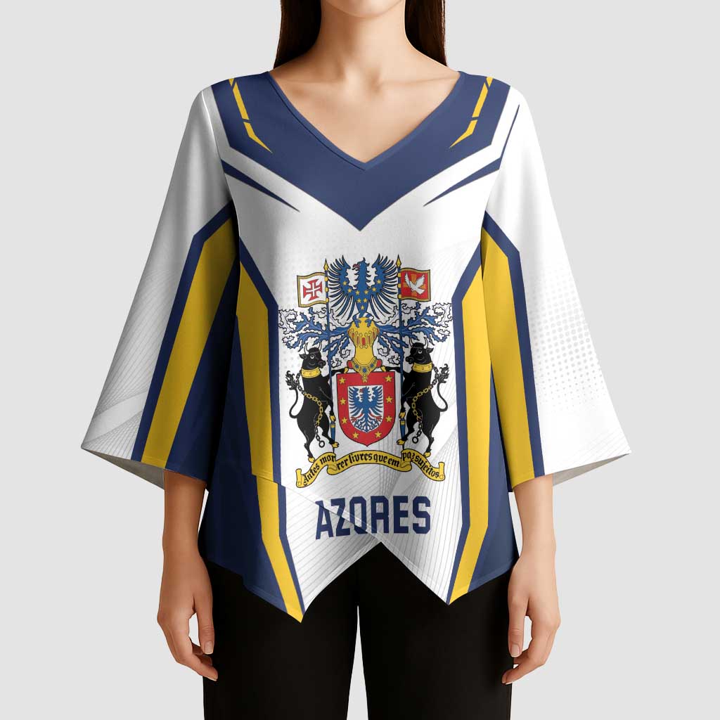 Personalized Azores Portugal Kimono Sleeve Blouse Sporty Style - Wonder Print Shop