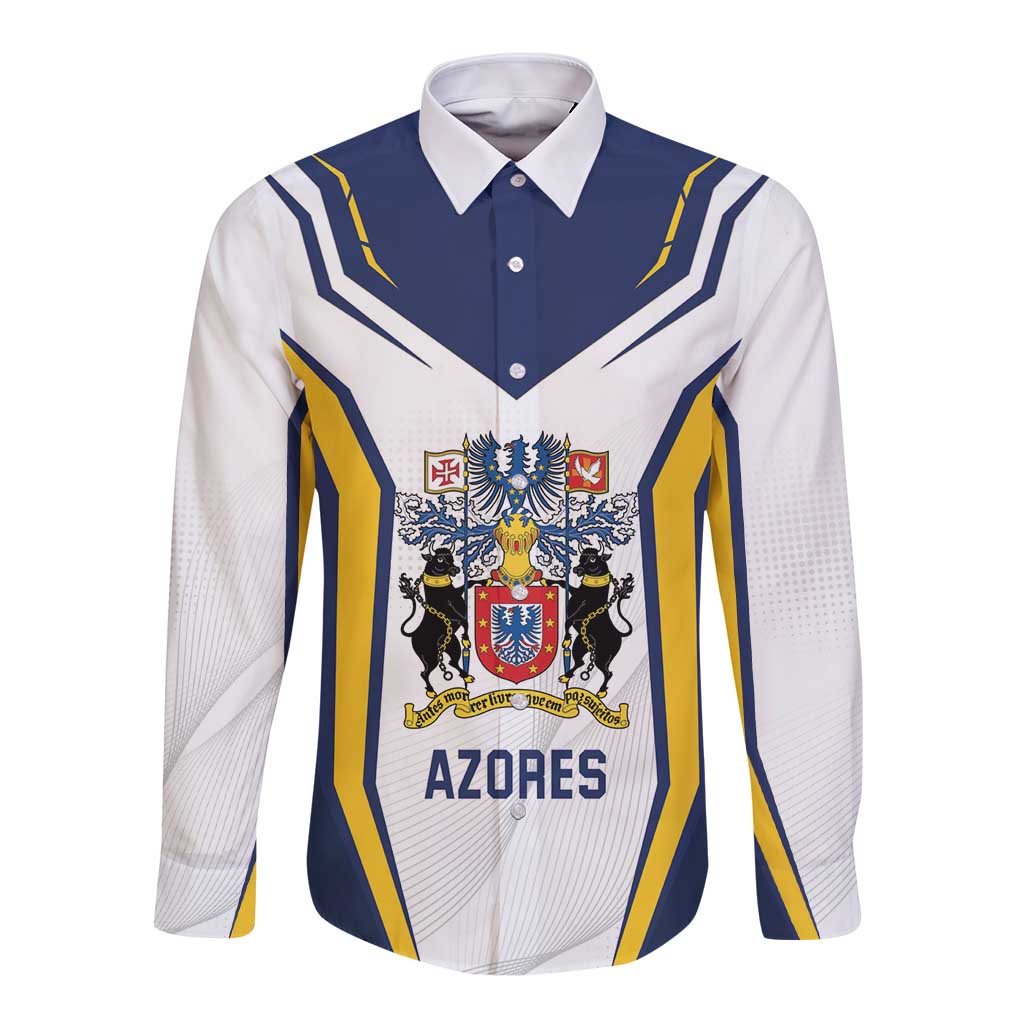 Personalized Azores Portugal Long Sleeve Button Shirt Sporty Style - Wonder Print Shop