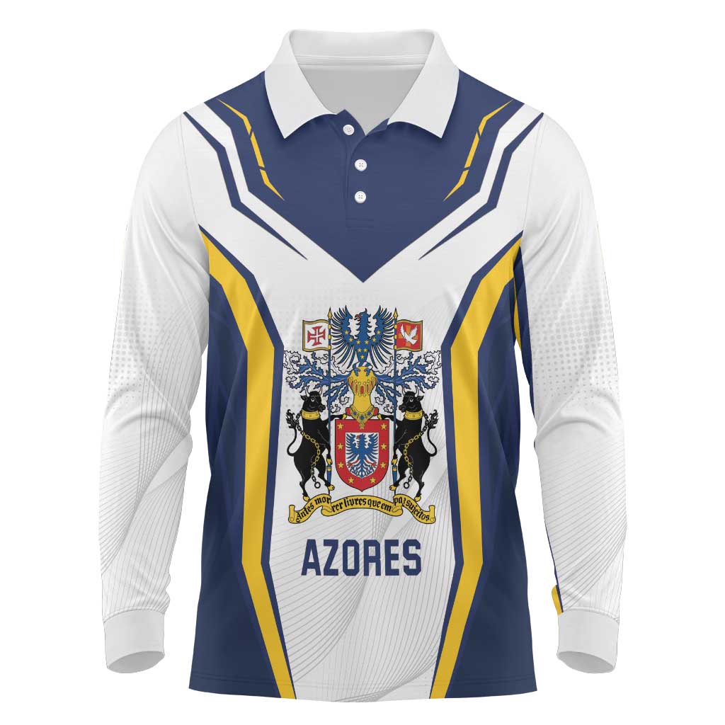 Personalized Azores Portugal Long Sleeve Polo Shirt Sporty Style - Wonder Print Shop