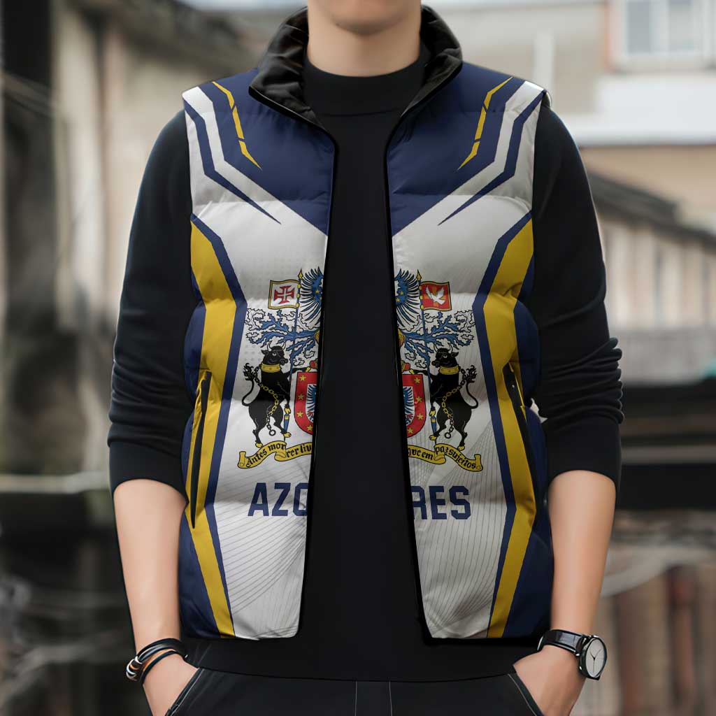 Personalized Azores Portugal Sleeveless Puffer Jacket Sporty Style - Wonder Print Shop