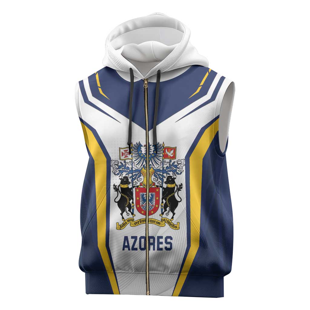 Personalized Azores Portugal Sleeveless Zip Hoodie Sporty Style - Wonder Print Shop