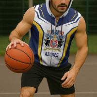 Personalized Azores Portugal Sleeveless Zip Hoodie Sporty Style - Wonder Print Shop